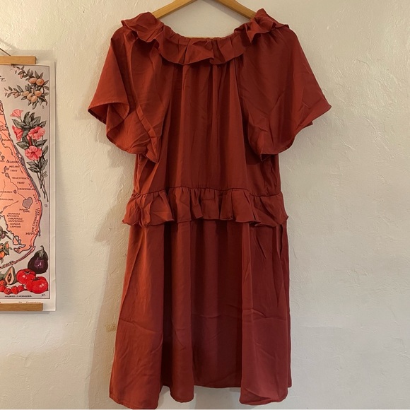 Old Navy Rust Ruffle Mini Dress - Picture 5 of 7